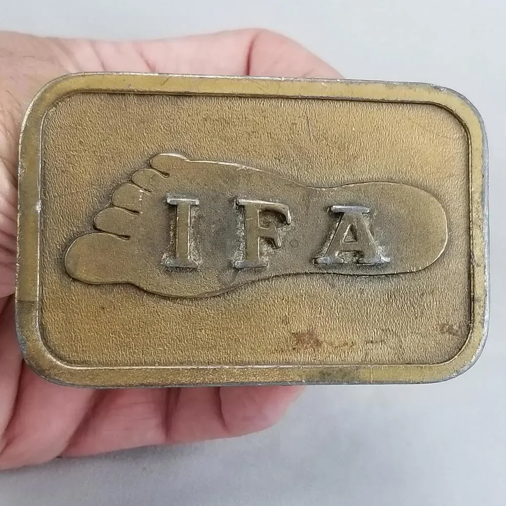 Vintage Belt Buckle IFA International Footprint Association Made By Hit Line USA